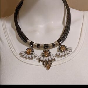 Vintage smooth & faceted bead and rhinestone sparkly rope necklace